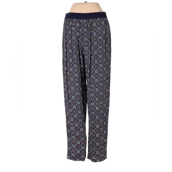 Anthropologie Blue Patterned Straight Leg Pants - Picture 5 of 13